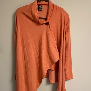 Bobeau Terracotta Draped Cardigan